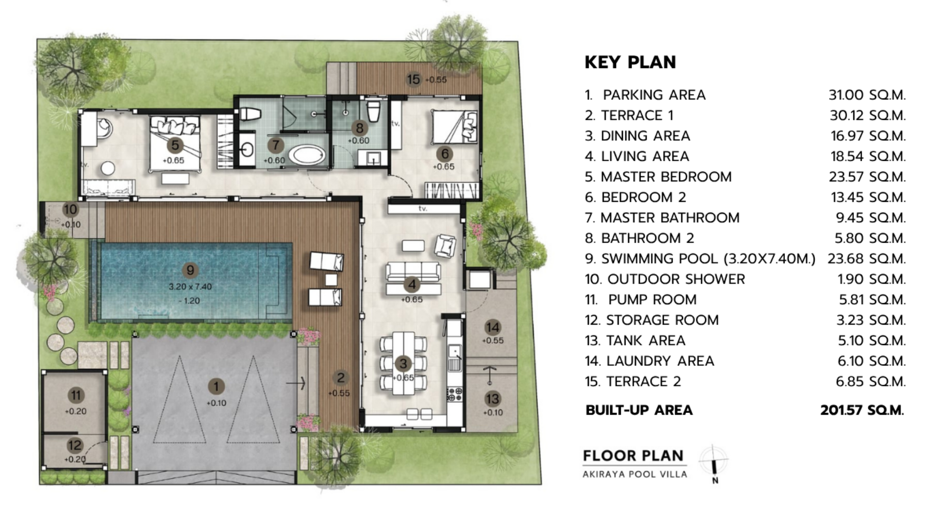 Floor plan pool villa